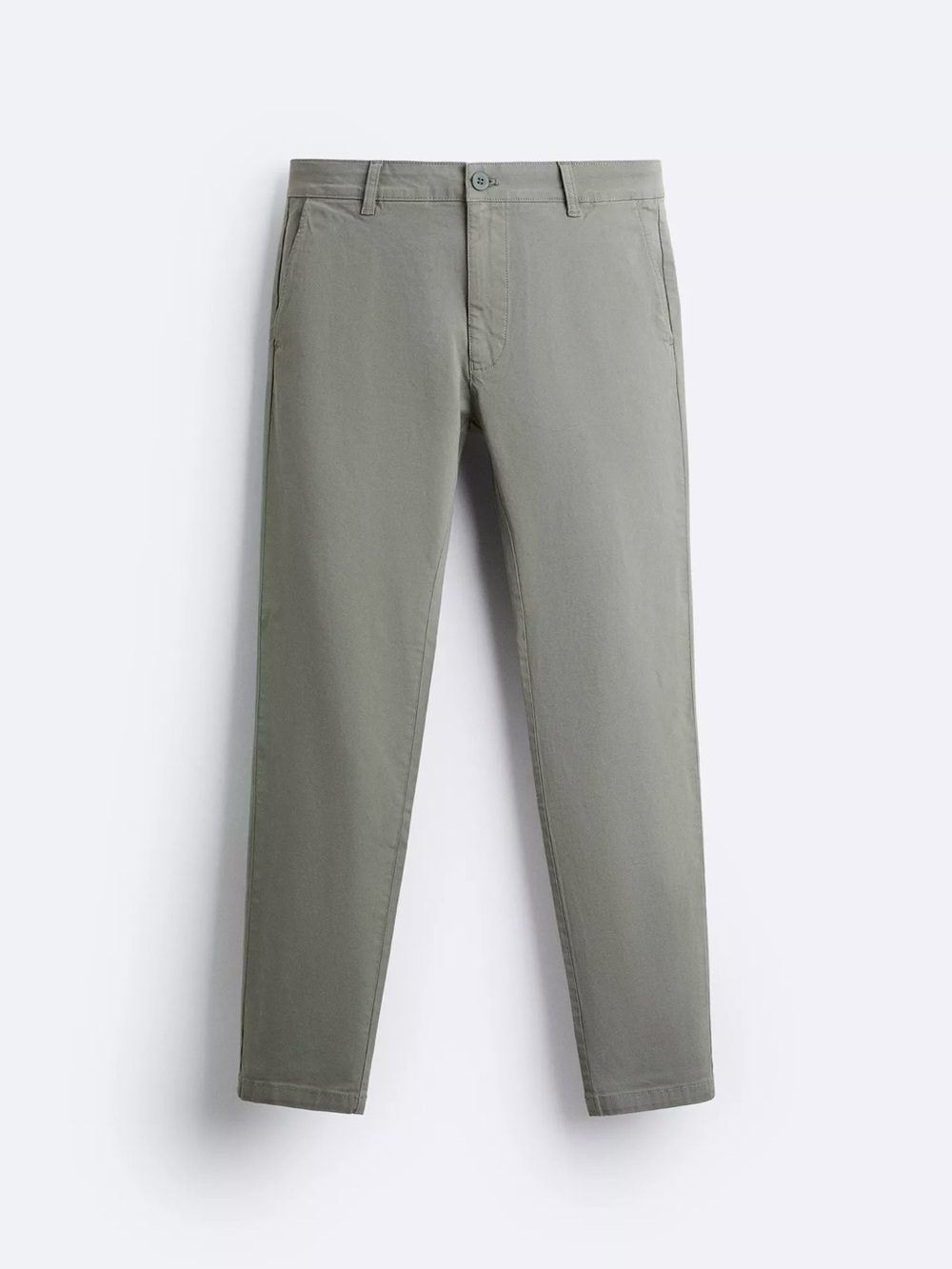 Zara Men’s Slim Fit Chino Pants Sage Green Minimalist Casual Trousers Size 38